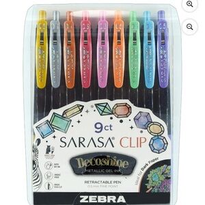 Zebra Sara’s Clip Decoshine 0.5mm Gel Retractable Pens, 9 Count